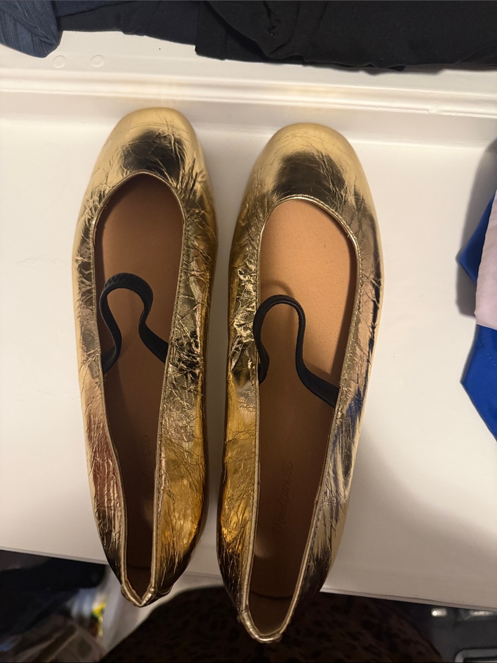 Madewell Metallic Gold Leather Ballet Flats